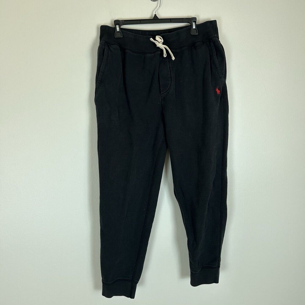 Polo Ralph Lauren Cotton Black Fleece Sweatpants Pony Logo Size XL Men’s